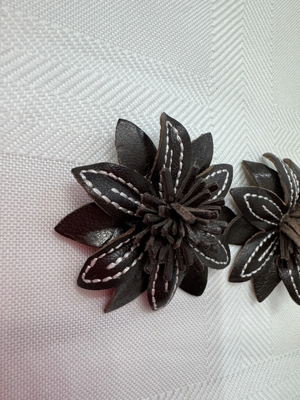 Cream & Brown Fabric Floral Hair Clips - Set of 9 Decorative Accessories